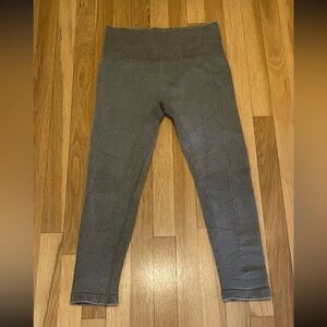 Gray Ribbed Leggings